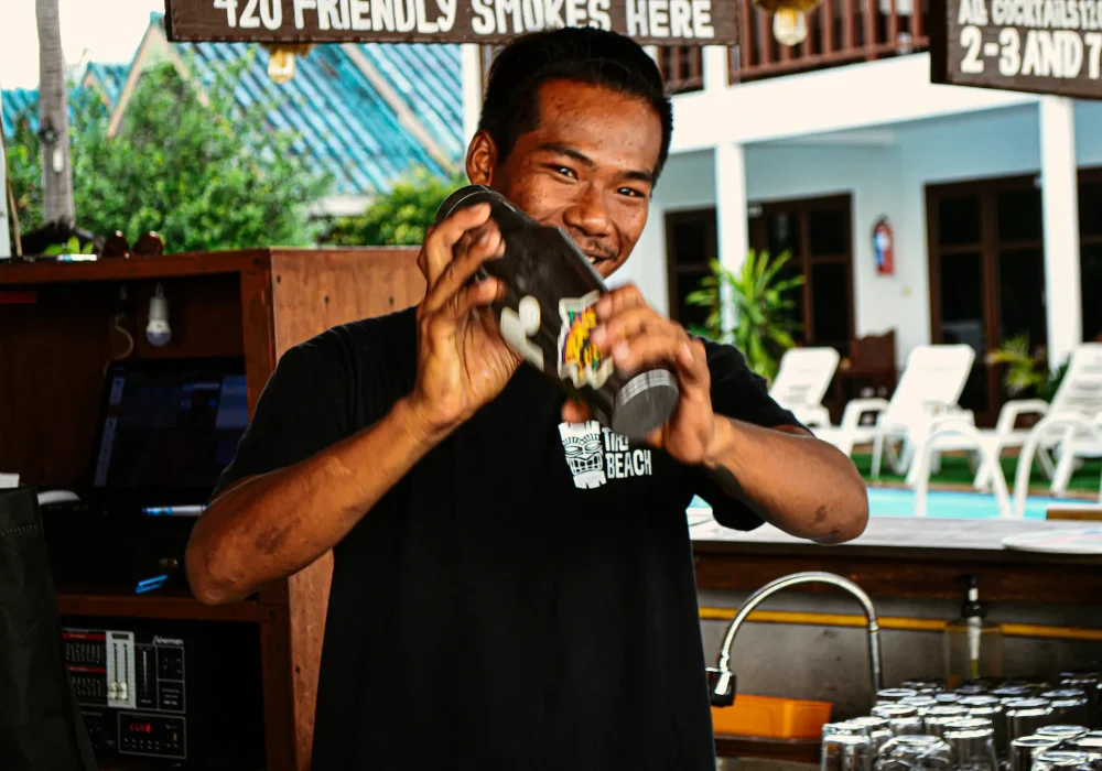 Myat at the bar